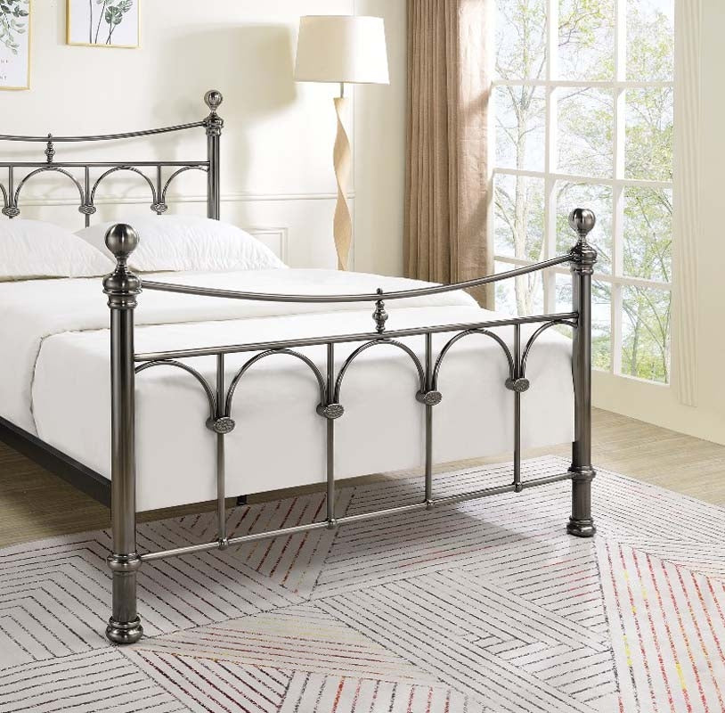 Gemma Nickel Double Bed Frame