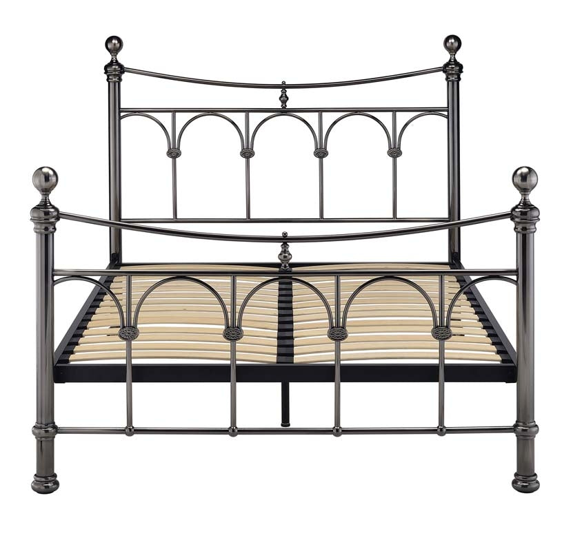 Gemma Nickel Double Bed Frame
