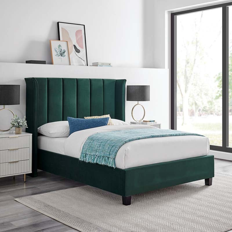 Poland Green Double Bed Frame