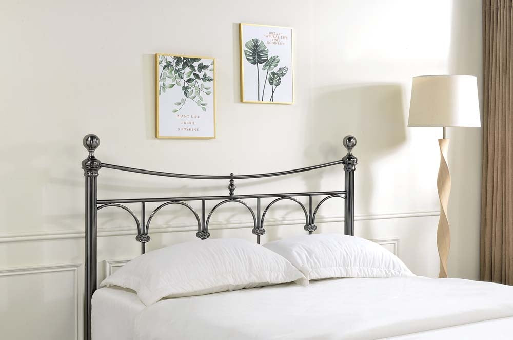 Gemma Nickel Double Bed Frame