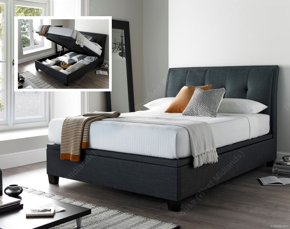 Acclaim Slate King Size Ottoman Storage Bed Frame