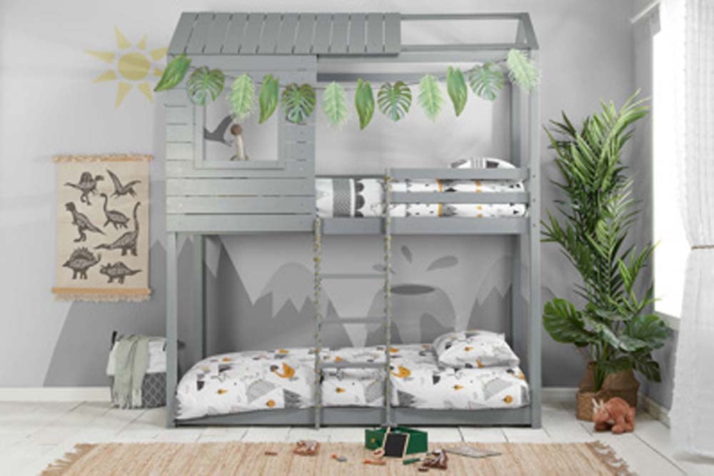 Grey Tree House Bunk Bed