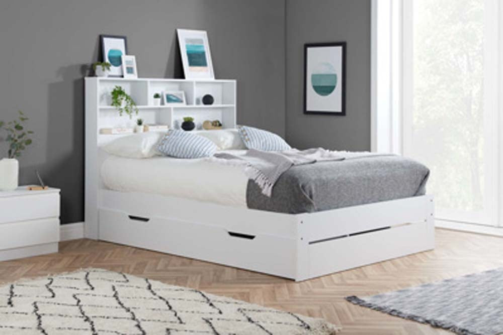 Amalfi White Double Storage Bed Frame