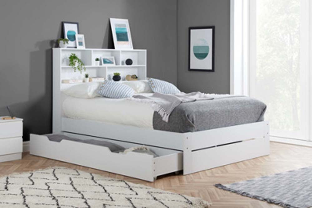 Amalfi White Three Quarter Storage Bed Frame