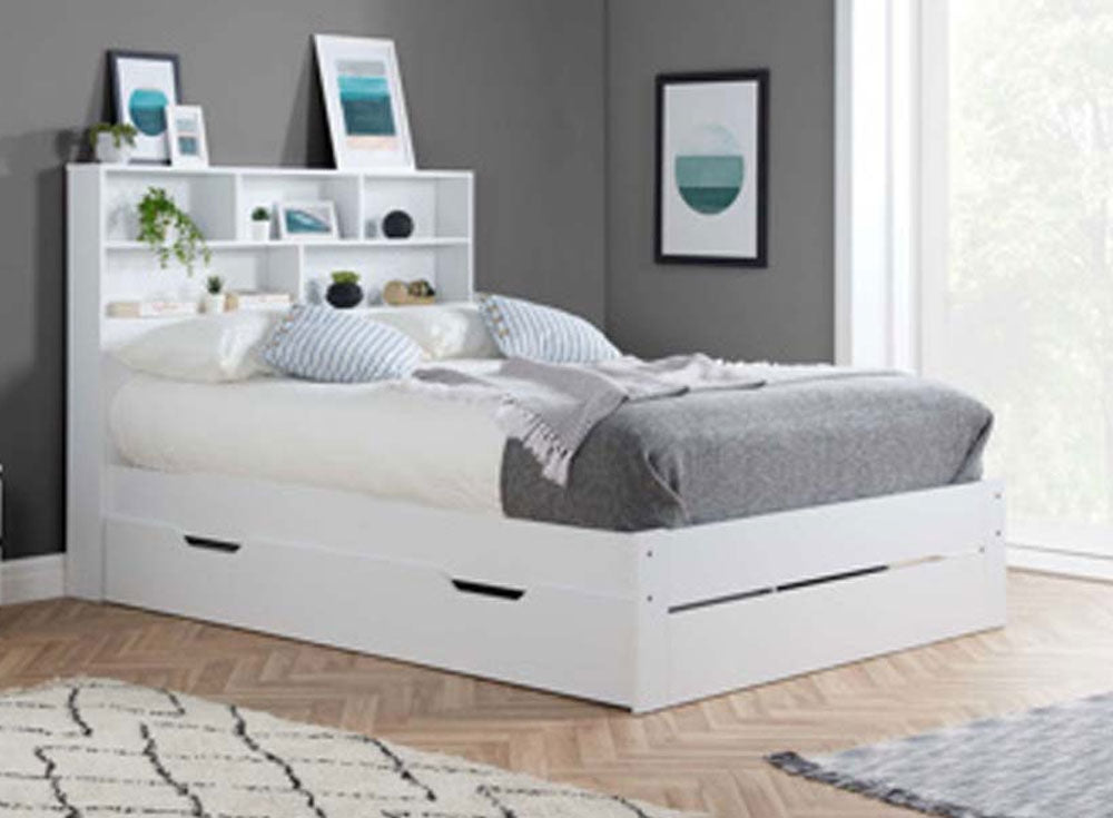 Amalfi White Double Storage Bed Frame