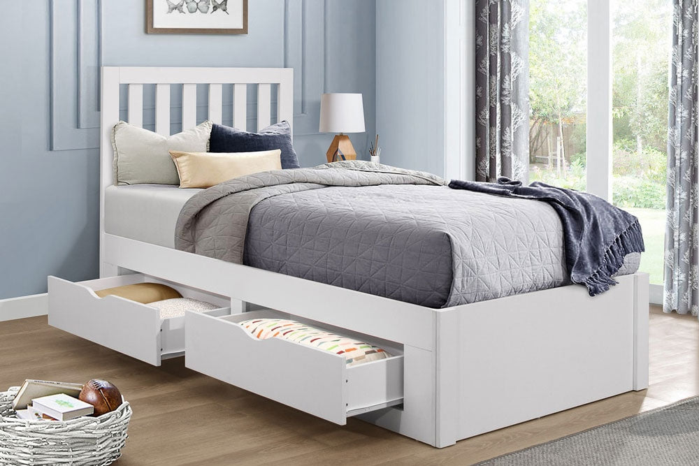 Apple White Storage Bed