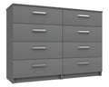 Arden Dust Grey High Gloss 4 Drawer Double Chest