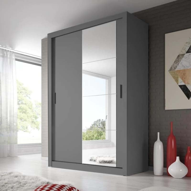 Liverpool Grey Sliding Door Wardrobe 150cm