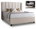 Aura Stone Velvet  Double Ottoman Bed Frame