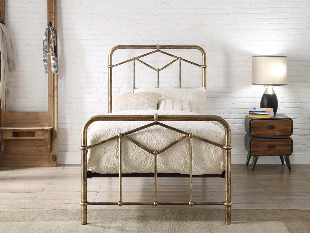 Acton Antique Bronze Single Bed Frame