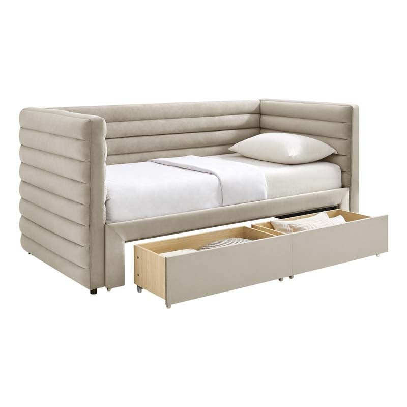 Pebble Upholstered Day Bed With Drawers