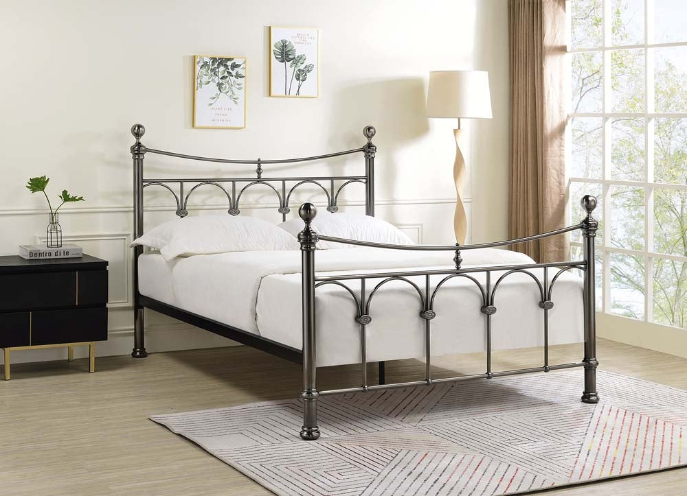 Gemma Nickel Double Bed Frame