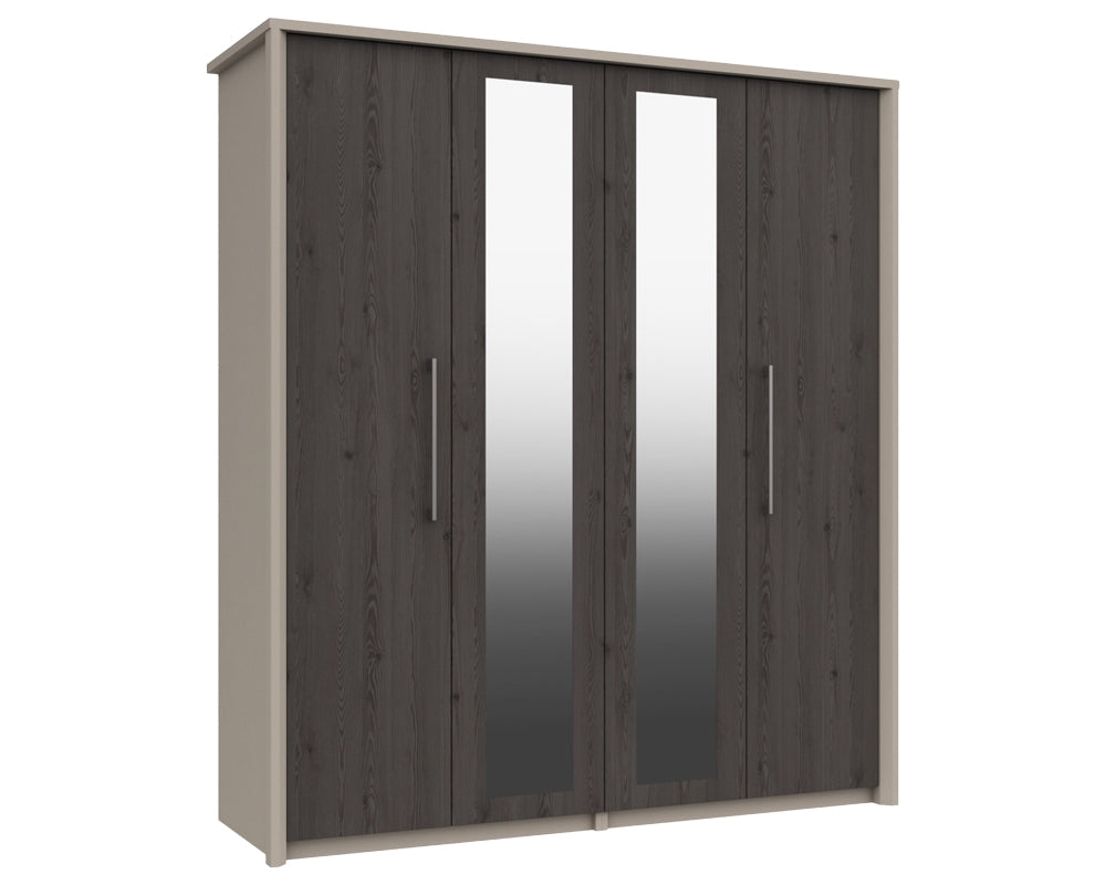 Burton Anthracite Larch 4 Door Wardrobe