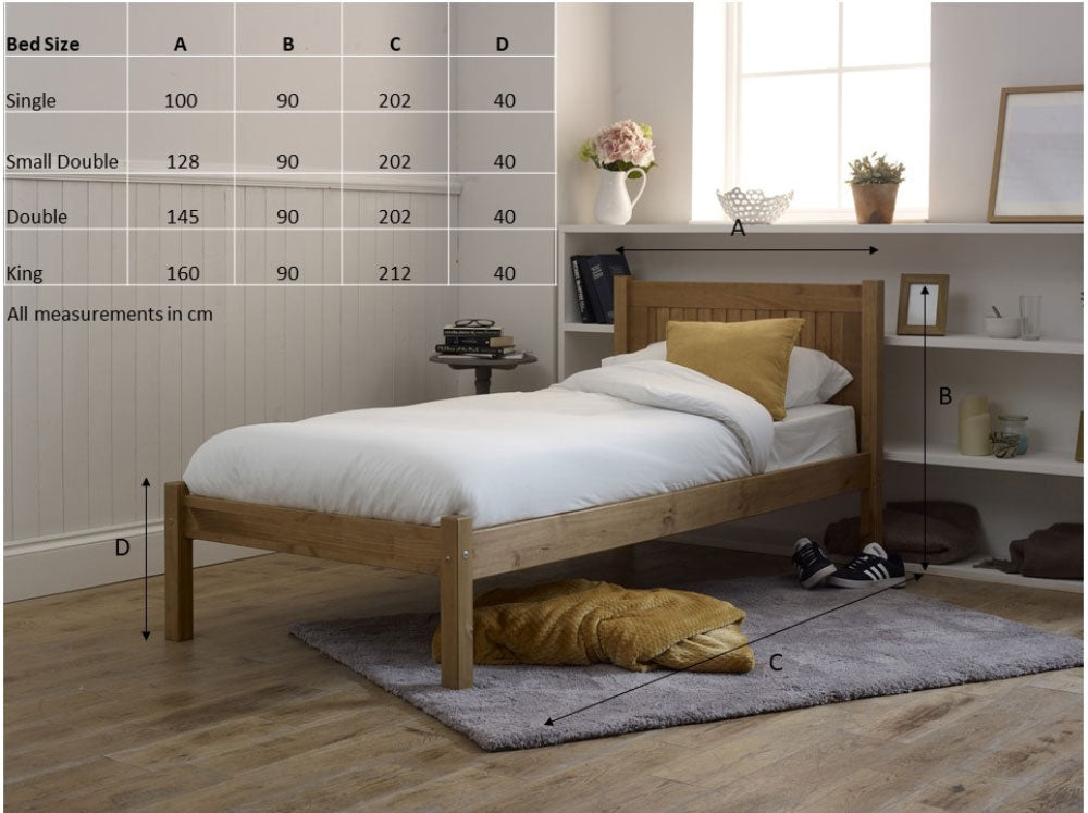 Capri Rustic Pine Double Bed Frame