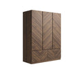 Catalan Walnut 3 Door 4 Drawer Wardrobe