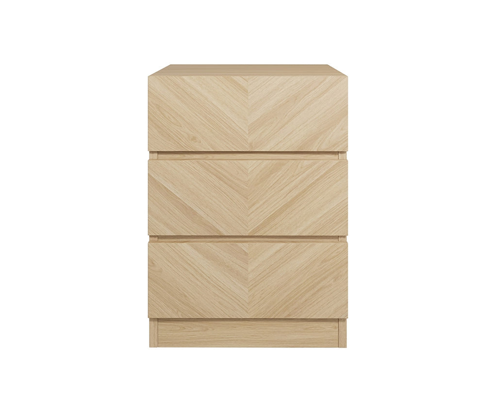 Catalan Oak 3 Drawer Bedside