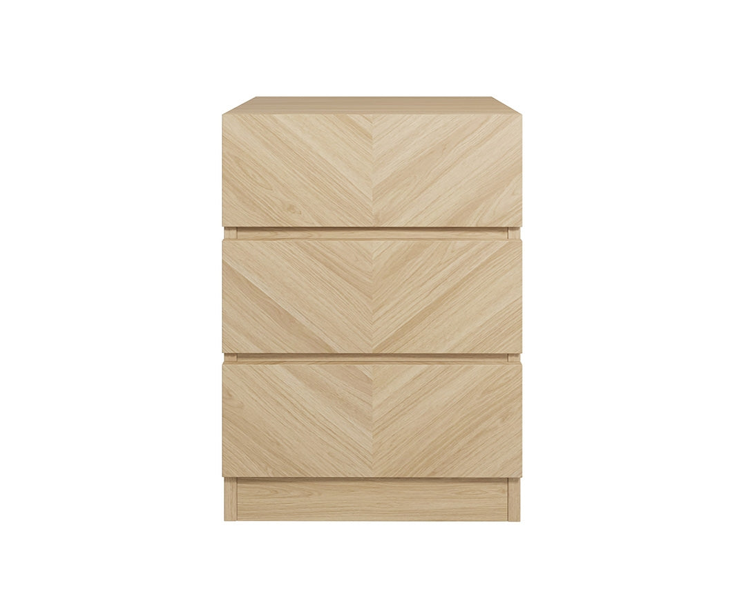 Catalan Oak 3 Drawer Bedside