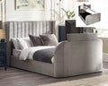 Clarke Light Grey King Size Ottoman TV Bed Frame
