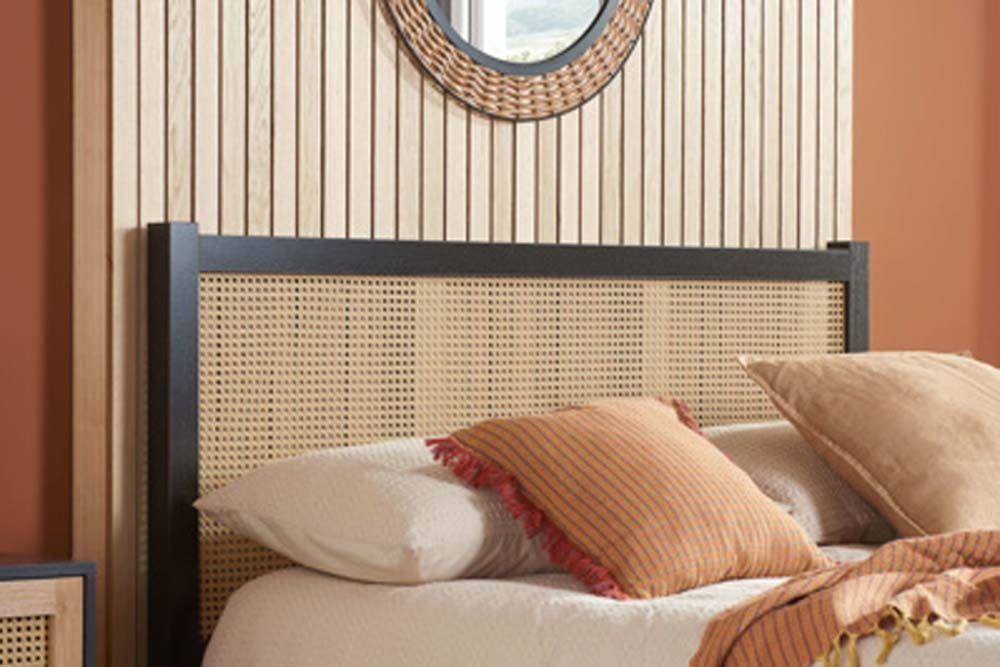 Croxon House Rattan Black King Size Bed Frame