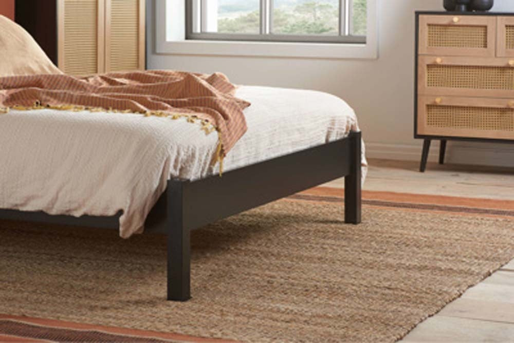 Croxon House Rattan Black King Size Bed Frame