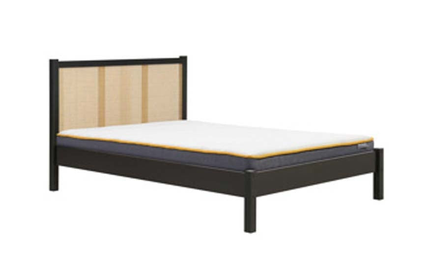 Croxon House Rattan Black King Size Bed Frame
