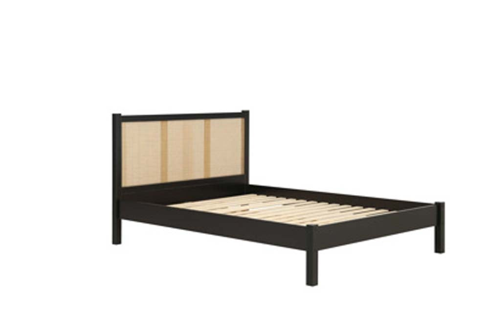 Croxon House Rattan Black King Size Bed Frame