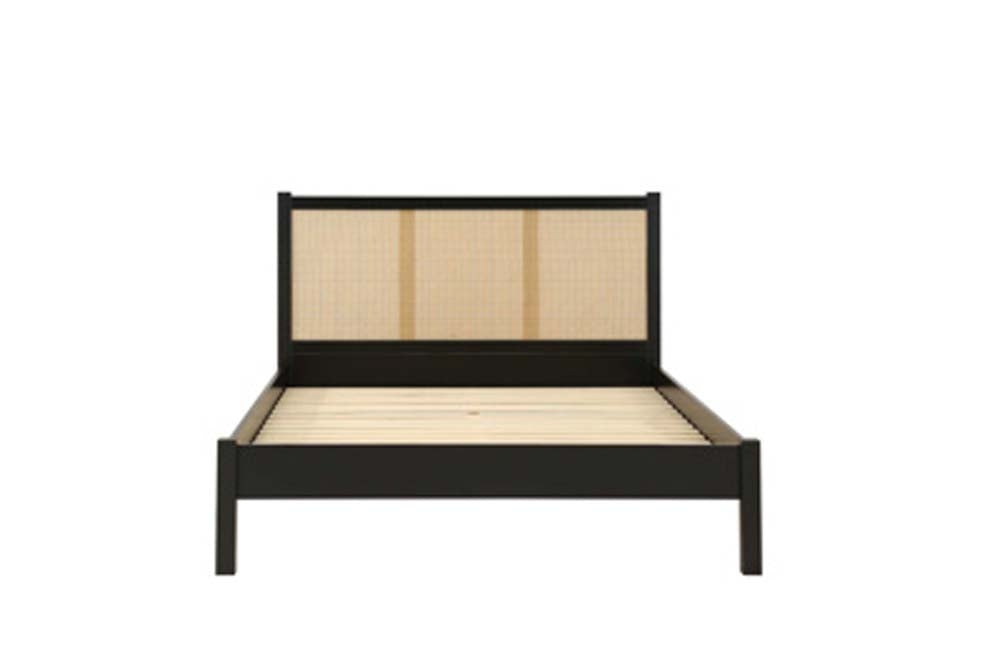 Croxon House Rattan Black King Size Bed Frame
