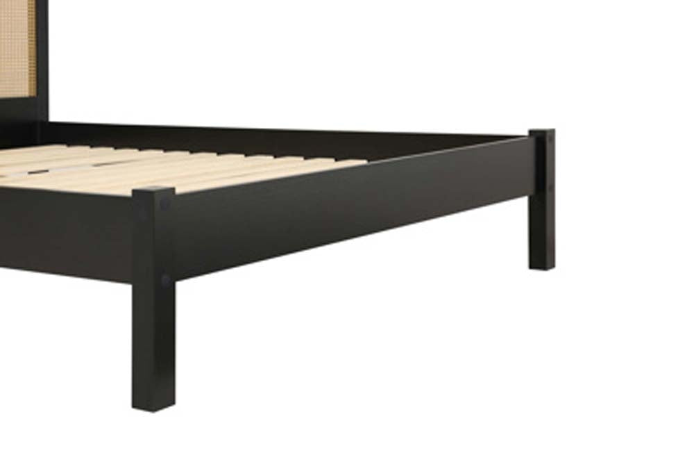 Croxon House Rattan Black King Size Bed Frame