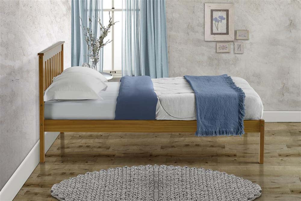 Derby Antique Pine Wooden King Size Bed Frame