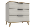 Derby White Grey Natural Oak 3 Drawer Chest