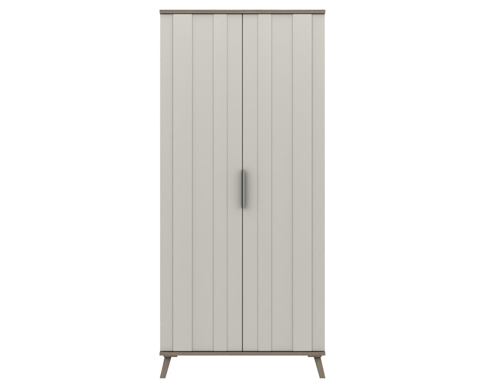 Derby White Grey Grey Oak Extra Wide Wardrobe