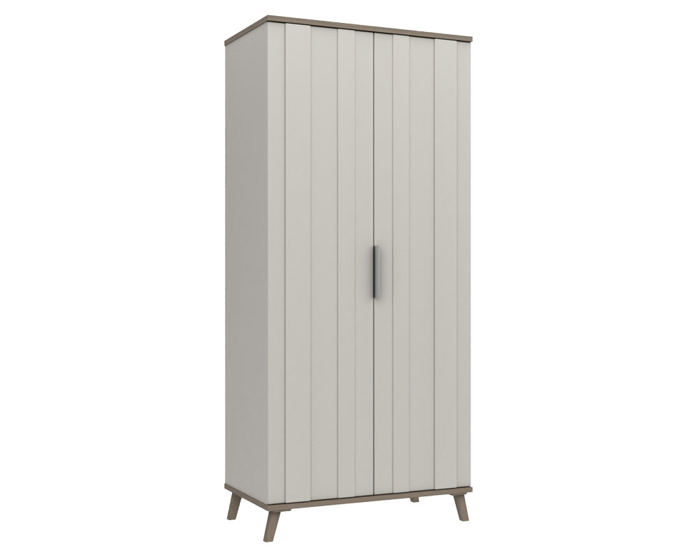 Derby White Grey Grey Oak Extra Wide Wardrobe