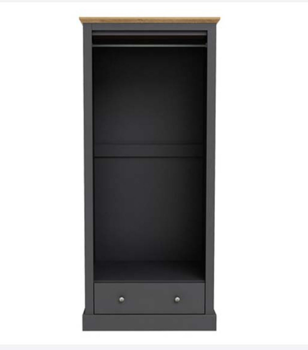 Dawlish Charcoal 2 Door 1 Drawer Wardrobe