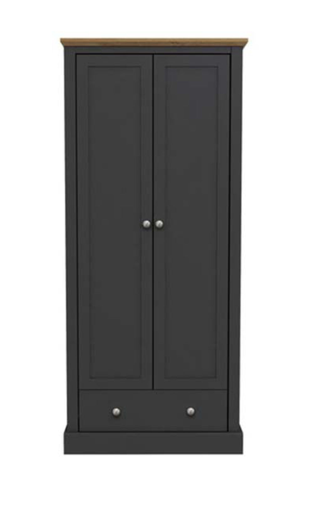 Dawlish Charcoal 2 Door 1 Drawer Wardrobe