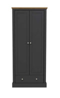 Dawlish Charcoal 2 Door 1 Drawer Wardrobe