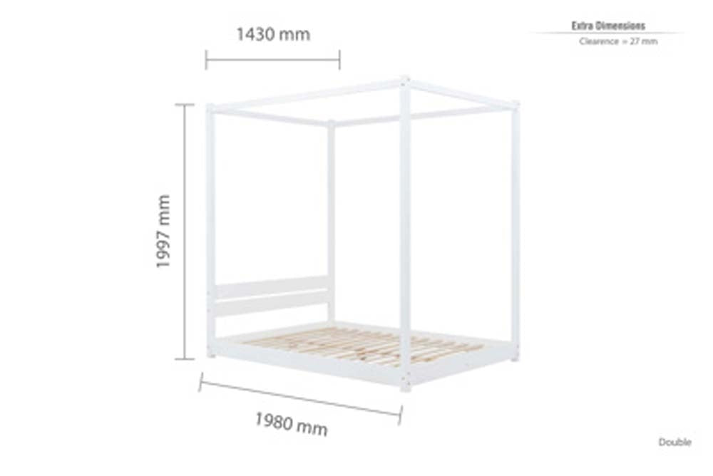 Dartford White Double Four Poster Bed Frame