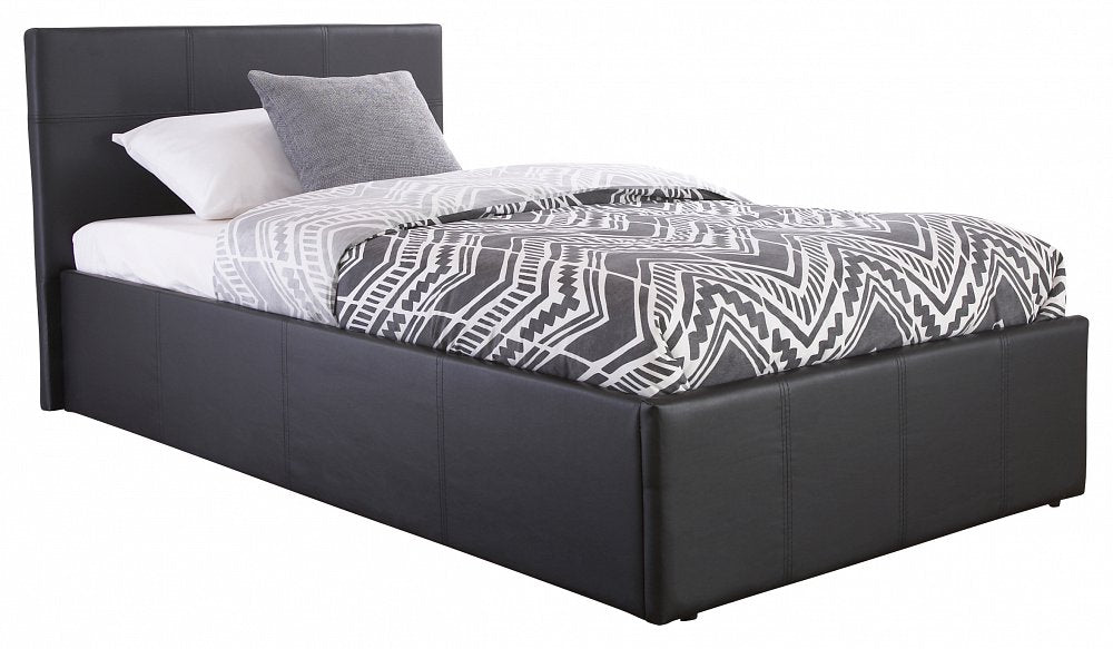 End Lift Ottoman Storage Black Double Bed Frame