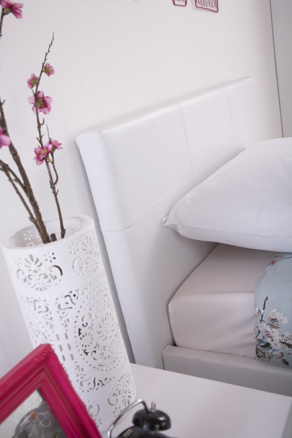 End Lift Ottoman Storage White Single Bed Frame