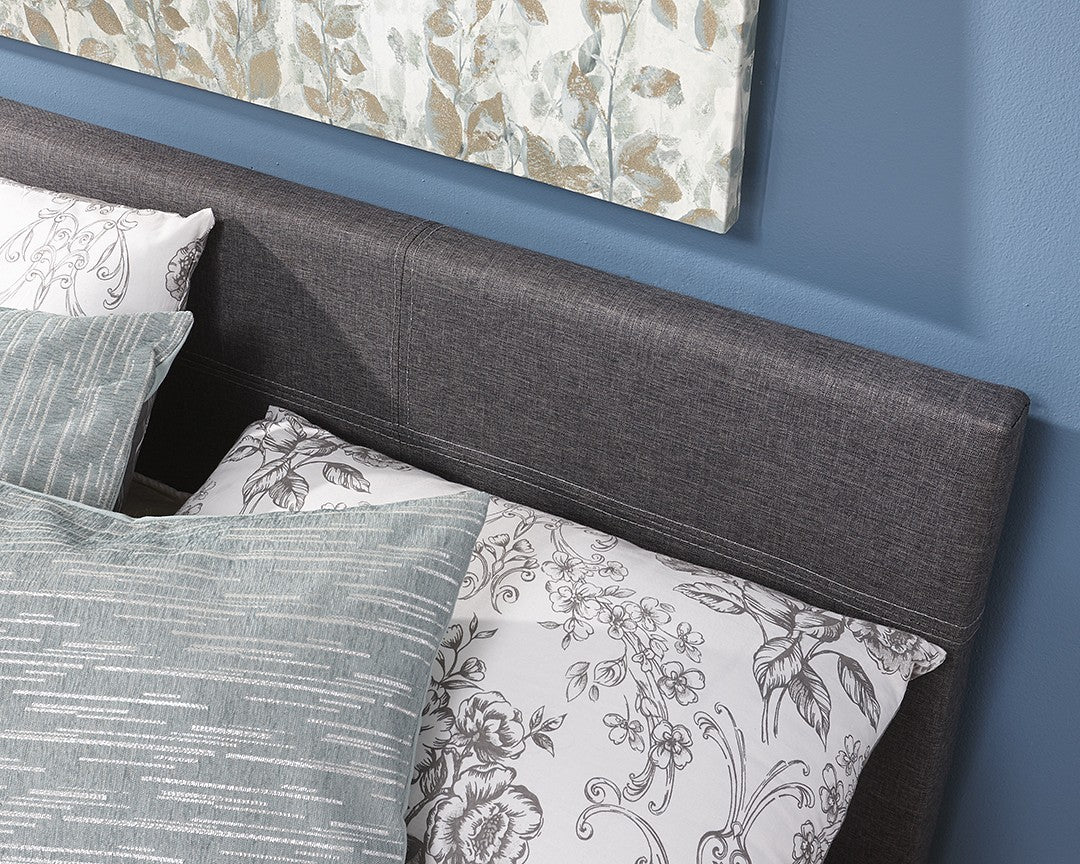 Side Lift Ottoman Storage Silver Grey King Size Bed Frame