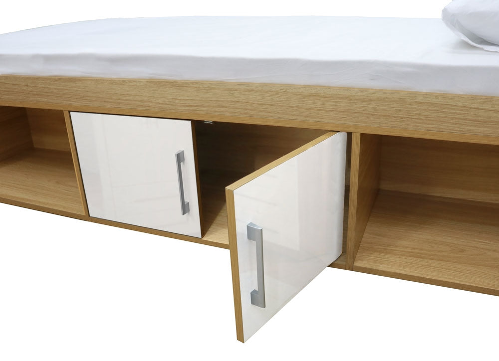 Daytona Oak And Pink Storage Bed