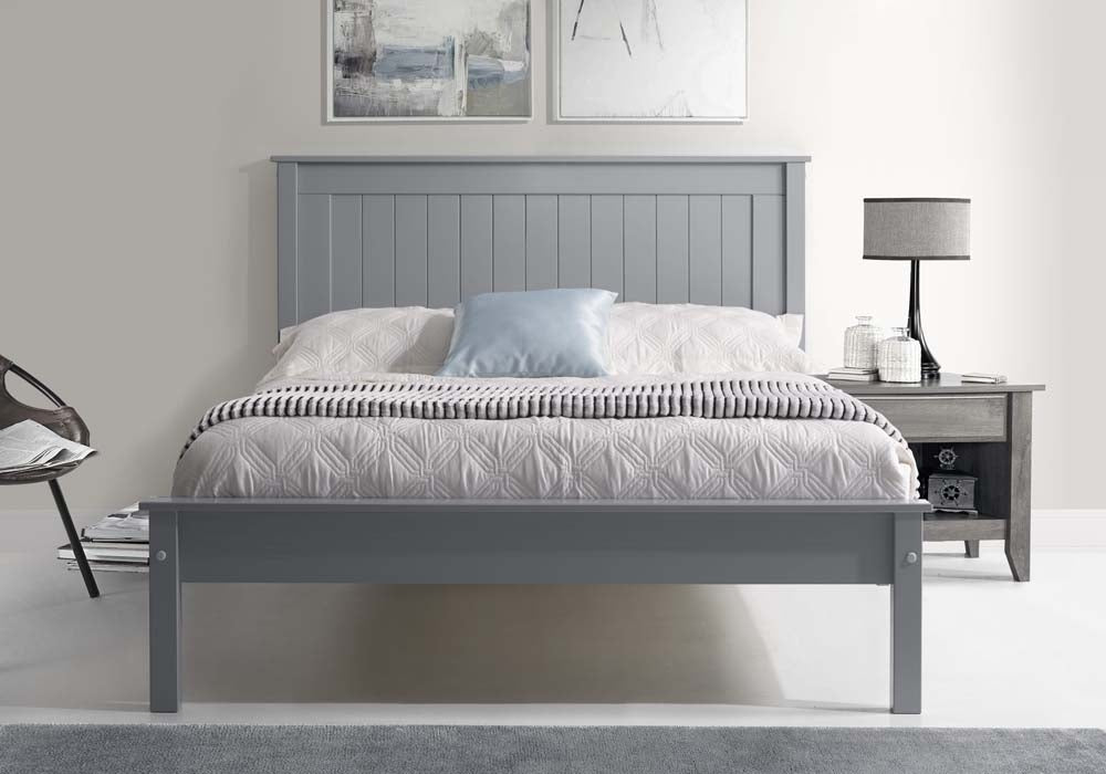 Taurean Grey Low Foot Single Bed Frame
