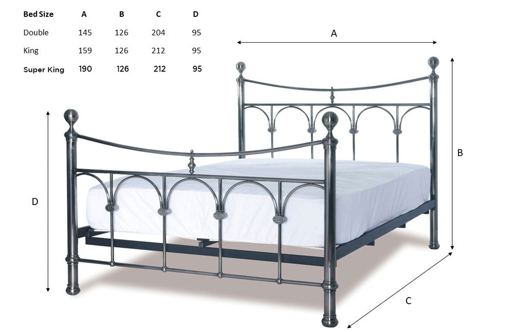 Gemma Nickel Double Bed Frame