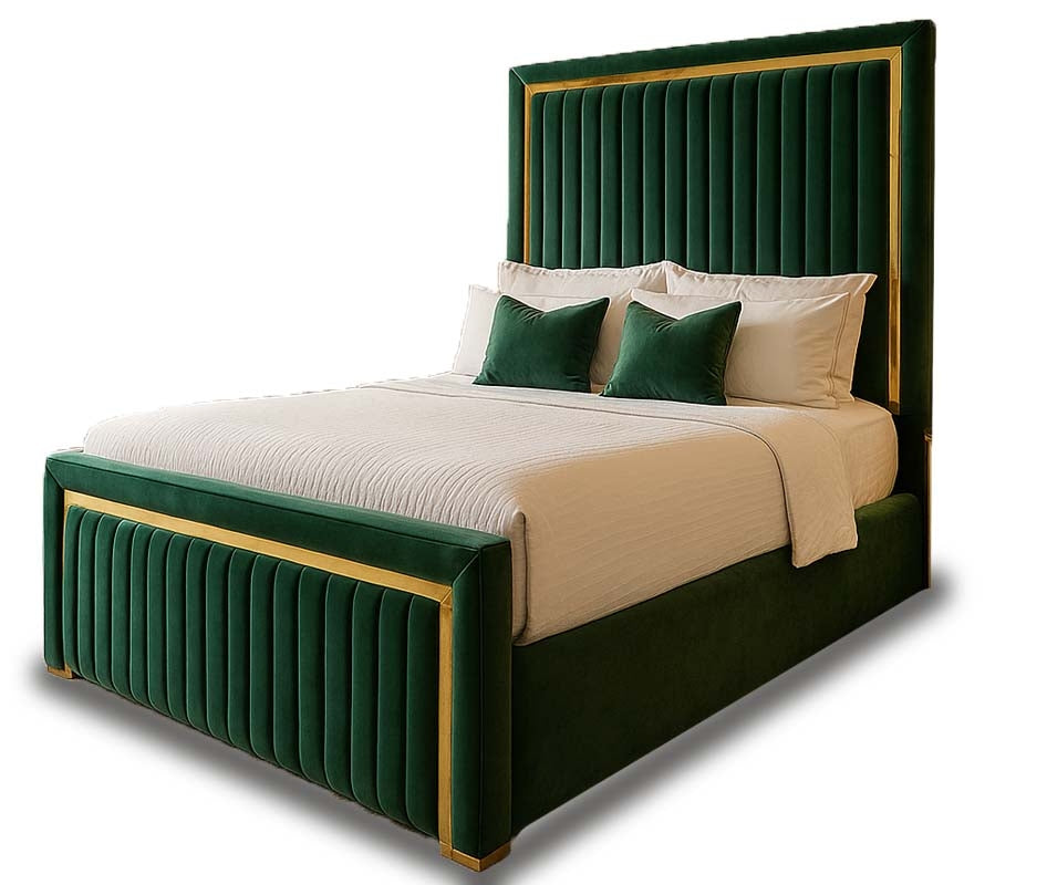 Rule The Room Gold Strip Double Bed Frame