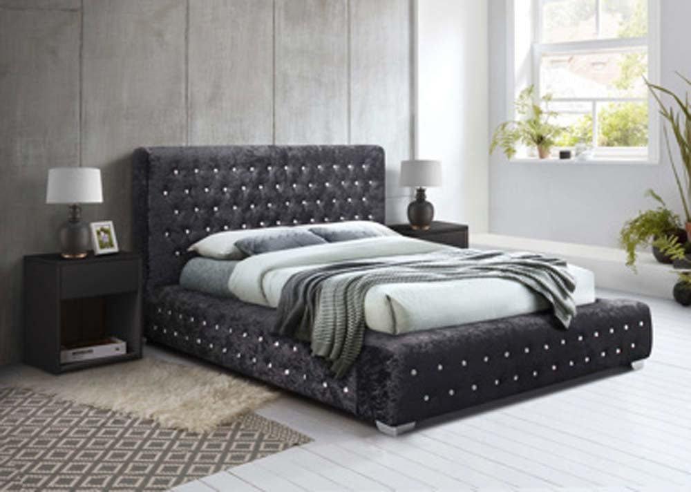 Grand Luxe Black Super King Size Bed Frame