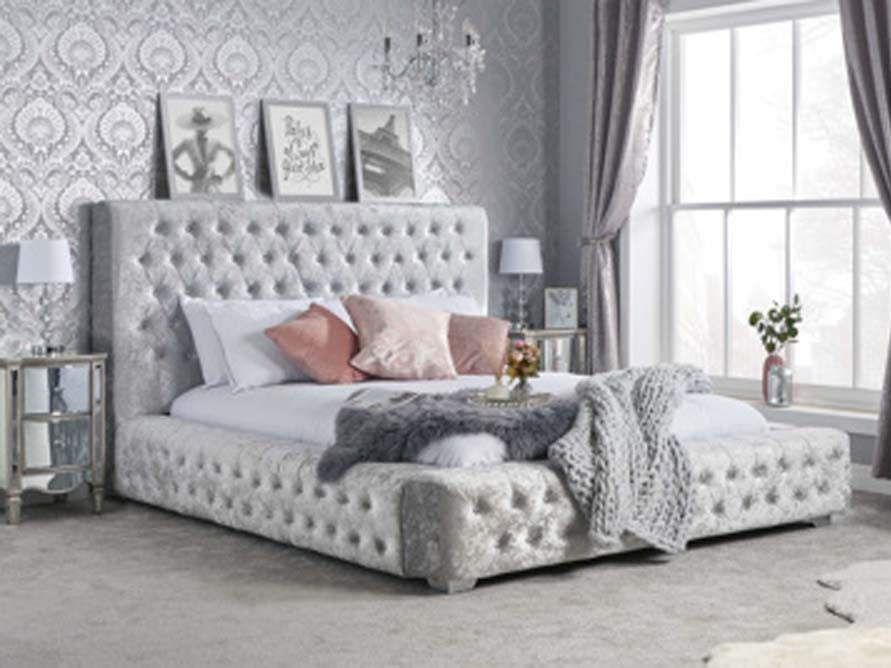 Grand Luxe Silver Double Bed Frame