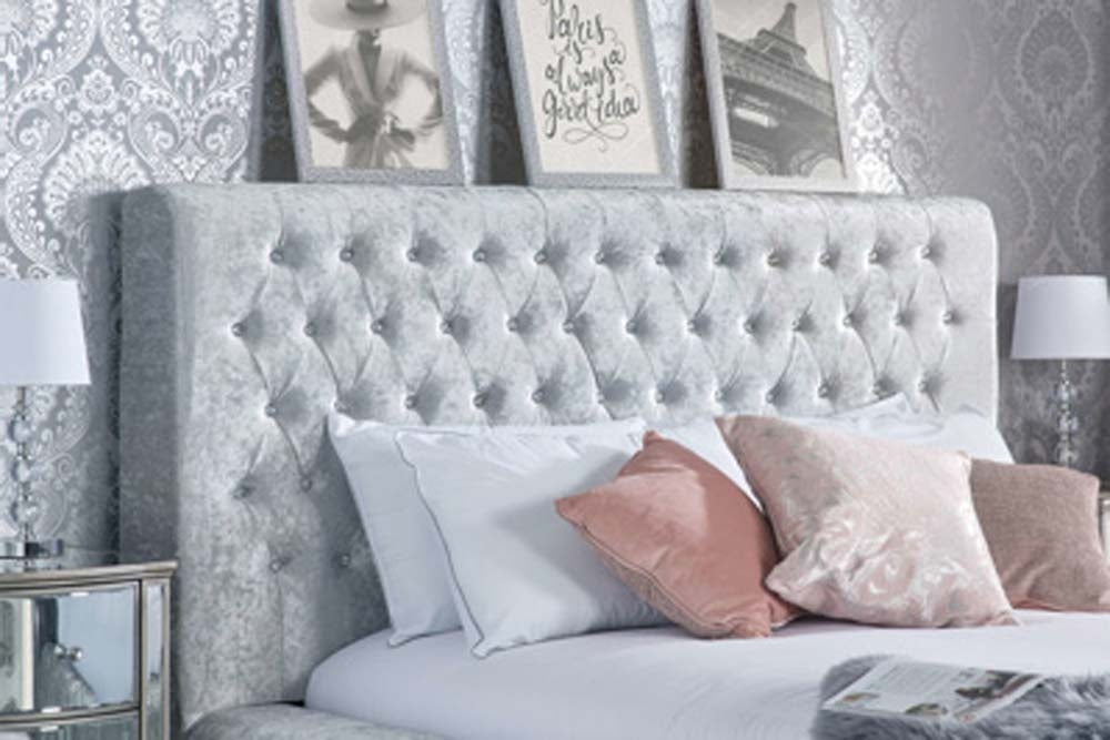 Grand Luxe Silver Double Bed Frame