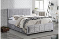 Hann Steel Crushed Velvet Three Quarter Bed Frame