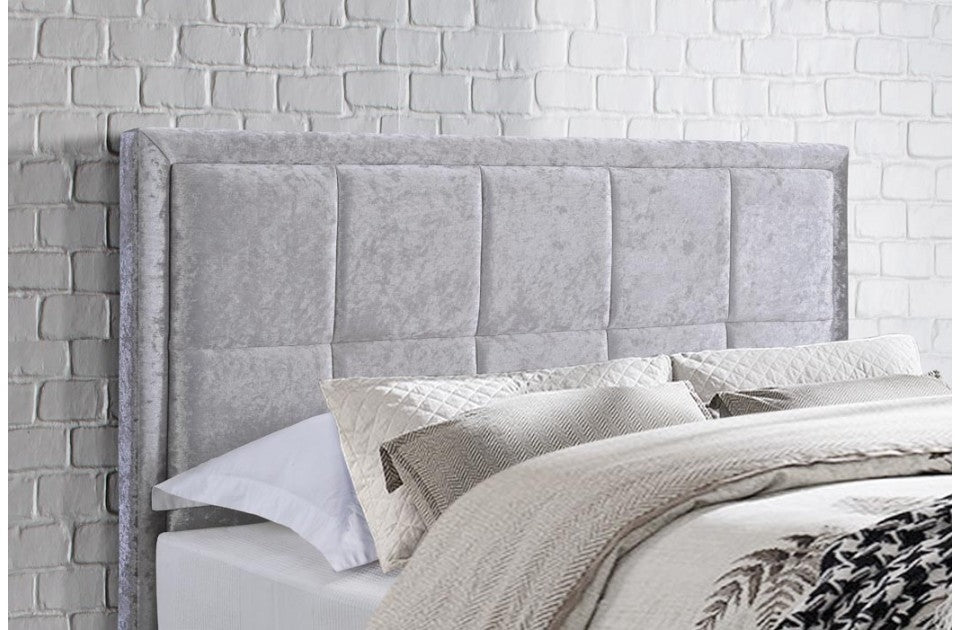 Hann Steel Crushed Velvet Three Quarter Bed Frame