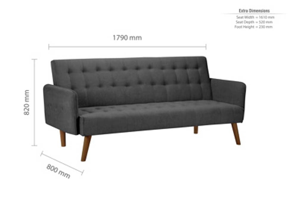 Hudson Charcoal Contemporary Sofa Bed