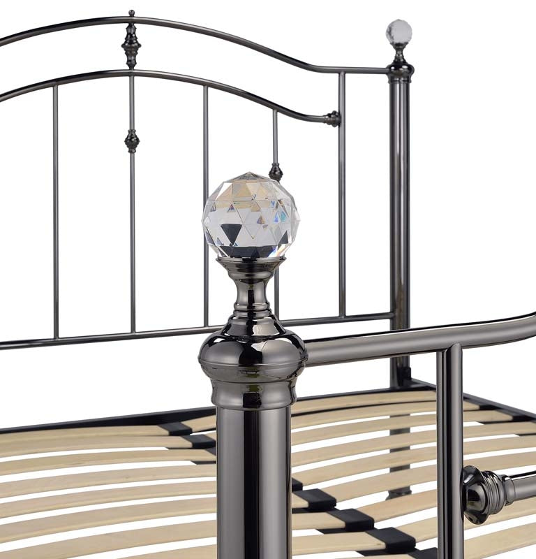 Callipso Black Chrome Dual Finial Double Bed Frame